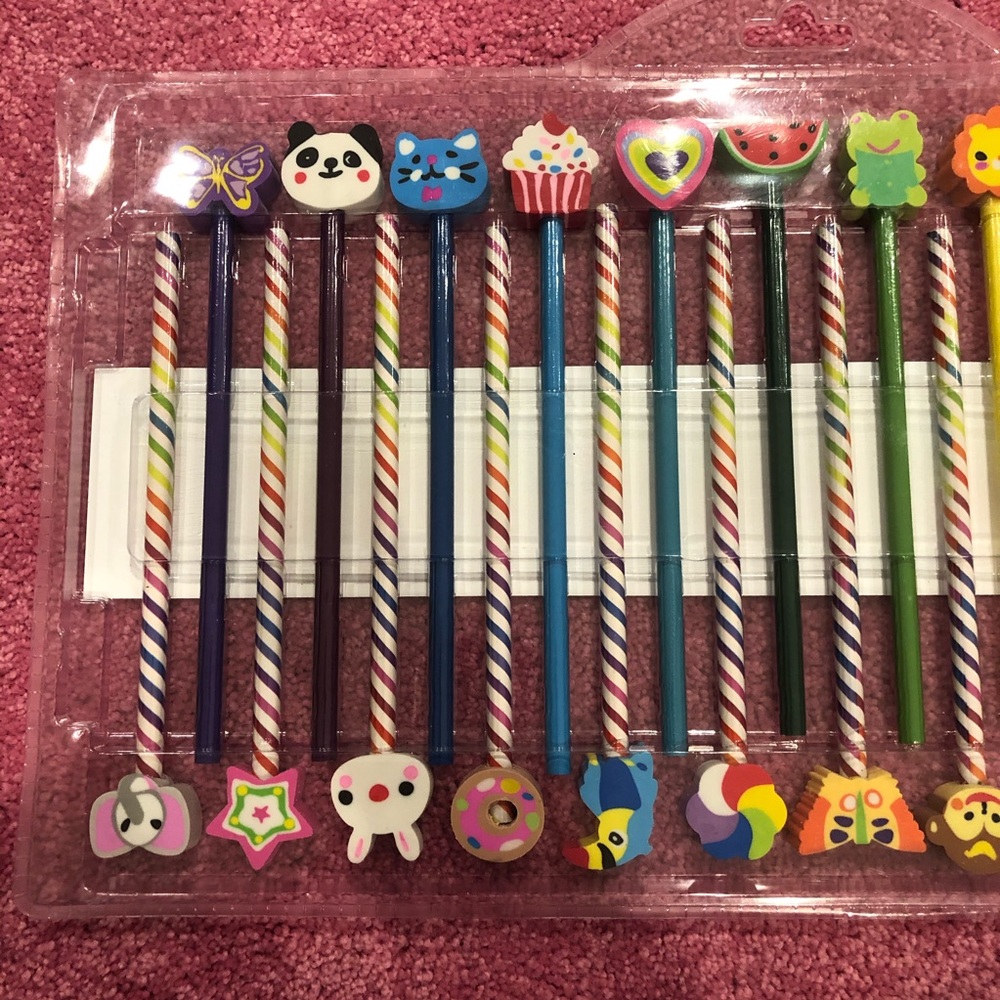Pencil Party Pack 48PC Pencil Set With Fun Erasers - Picture 7 of 8